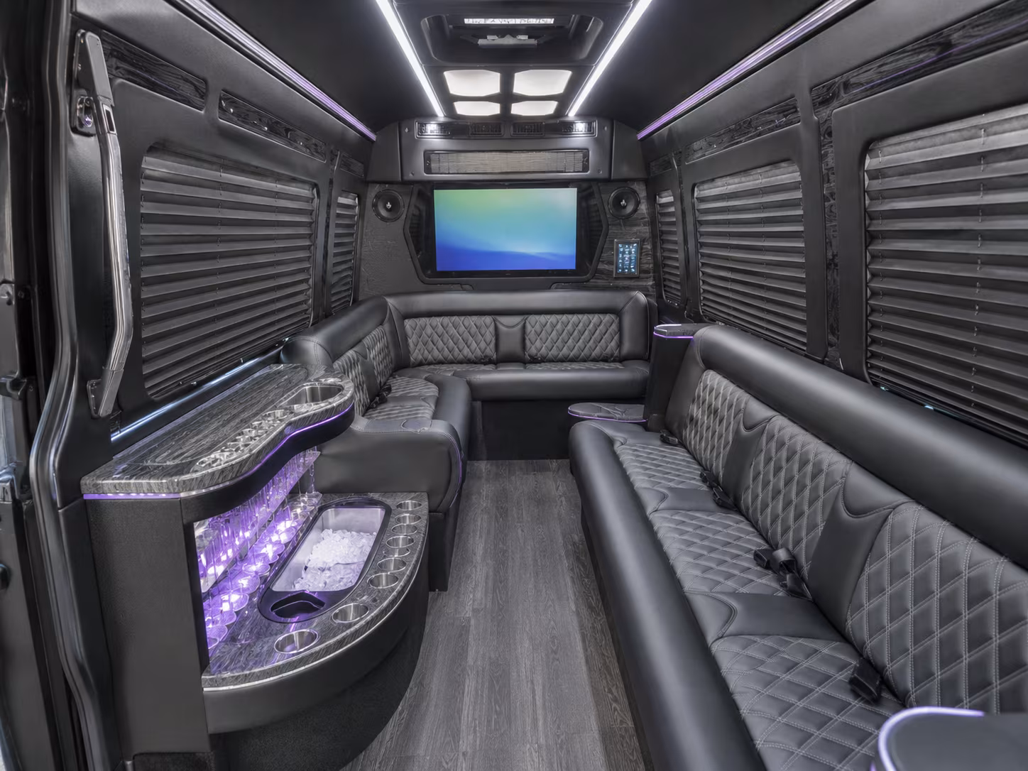 san ramon 50 passenger party bus inside